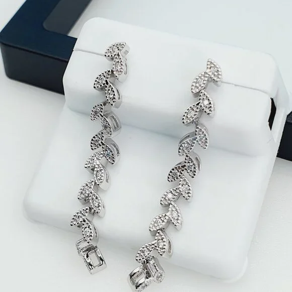925 Sterling Silver Cubic Zirconia Earrings, UU1P6A6120